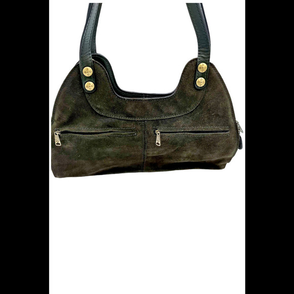 Patricia Nash Burnished Suede Ergo Satchel Dark Olive - Picture 3 of 4